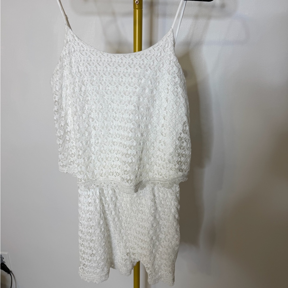 SOPRANO, Elegant White Lace Romper Sz Lg